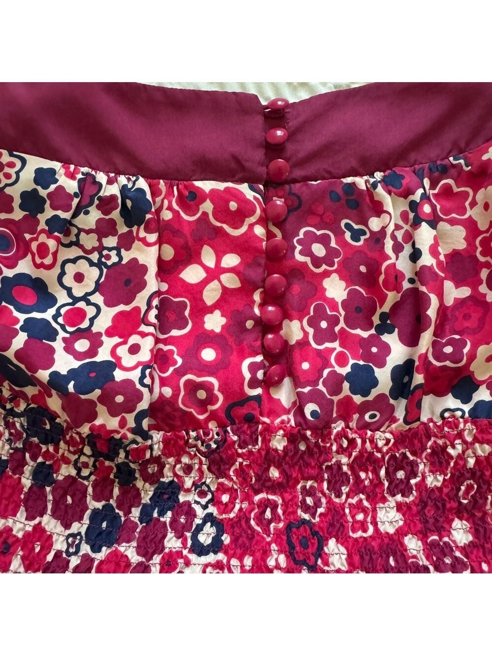 Odille Fuchsia Floral Silk Tunic Cami Ties Back 8 - Picture 4 of 10
